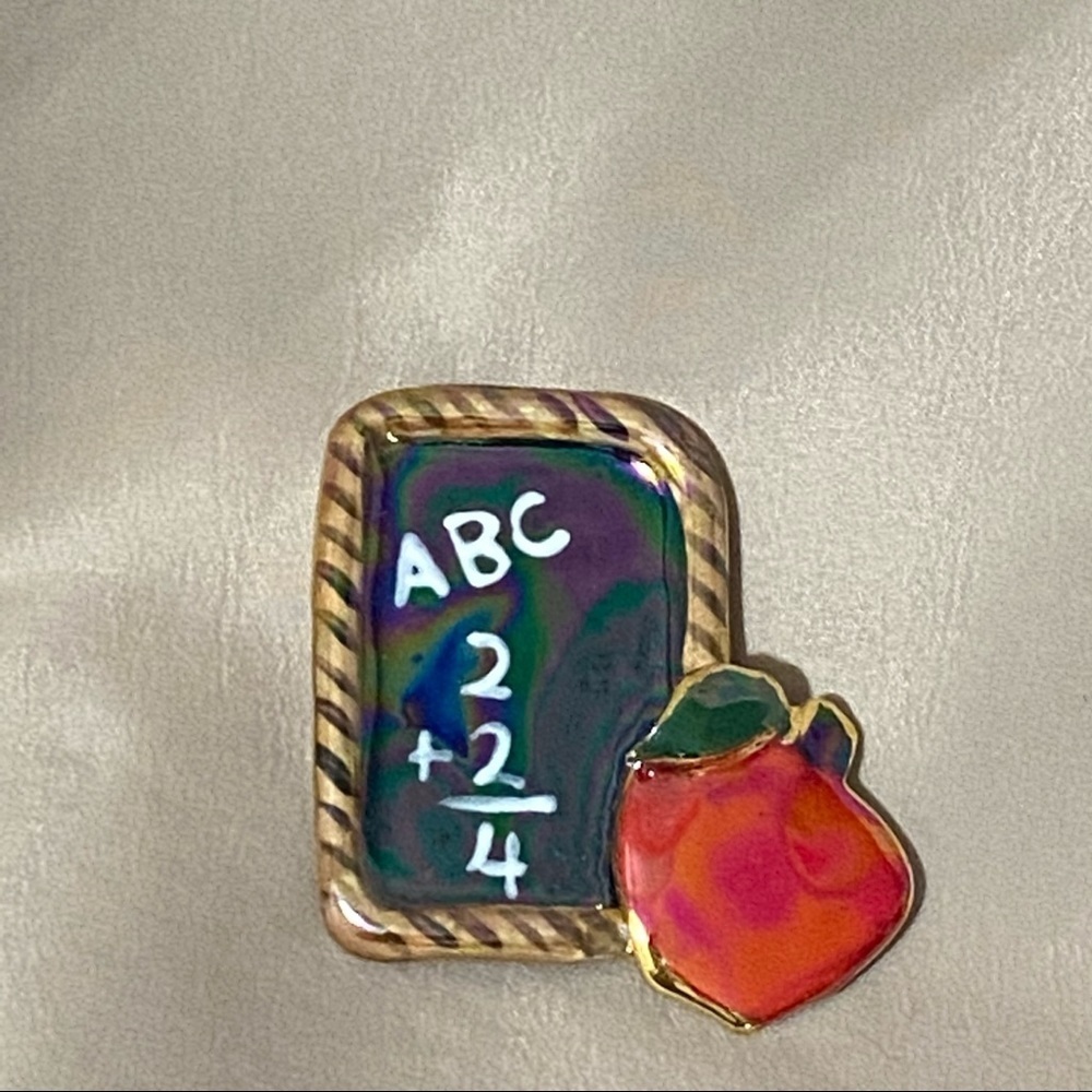 Vintage Teacher Enamel Brooch